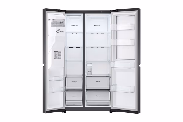 635L Side-by-Side Fridge in Matte Black Finish - GC-J257SQNW - Image 4