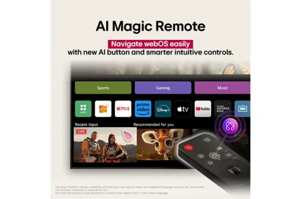 LG 77 inch LG OLED AI TV B5 120Hz Dolby Vision & HDR10 4K UHD (2025) - OLED77B5PSA - Image 4